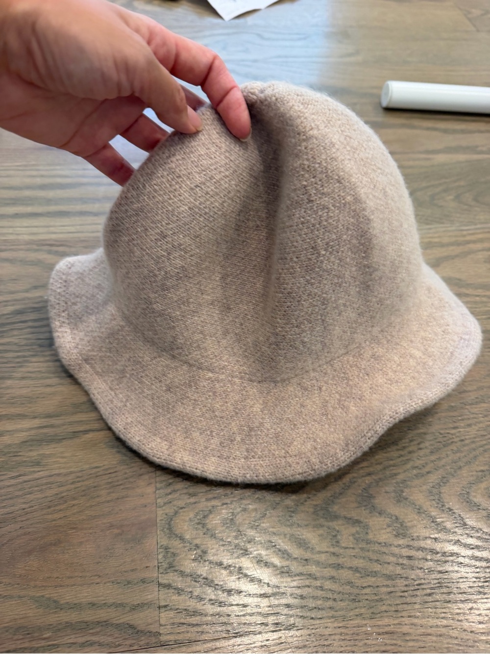 Kids Soft Wool-Look Bucket Hat - Light Taupe